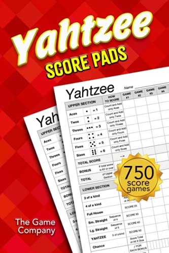 Yahtzee Score Pads: 125 Sheets for Scorekeeping - Yahtzee Score Cards with Size 6 x 9 inches (The Yahtzee Score Books)