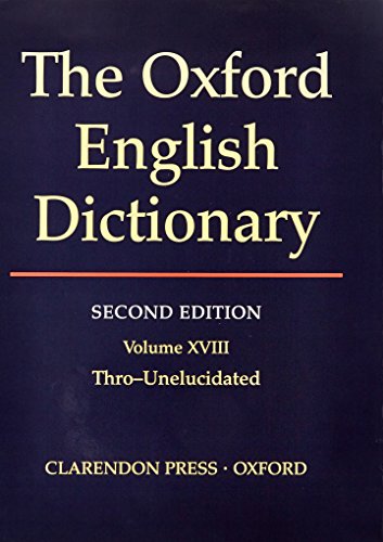 Oxford English Dictionary Edition Volume 18