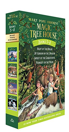 Magic Tree House Boxed Set, Books 5-8: Night of the Ninjas, Afternoon on the Amazon, Sunset of the Sabertooth, and Midnight on the Moon