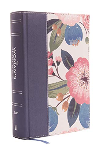 NIV, The Womans Study Bible, Cloth over Board, Blue Floral, Full-Color, Red Letter: Receiving Gods Truth for Balance, Hope, and Transformation