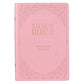 KJV Holy Bible, Giant Print Full-Size, Pink Faux Leather w/Ribbon Marker, Red Letter, Thumb Index, King James Version