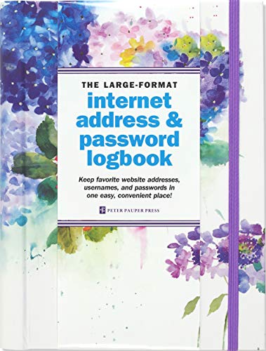 Hydrangeas Large-format Internet Address & Password Logbook (removable cover band for security)