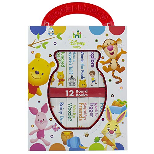 Disney Baby - Winnie the Pooh - My First Library Board Book Block 12-Book Set - First Words, Counting, and More! - PI Kids