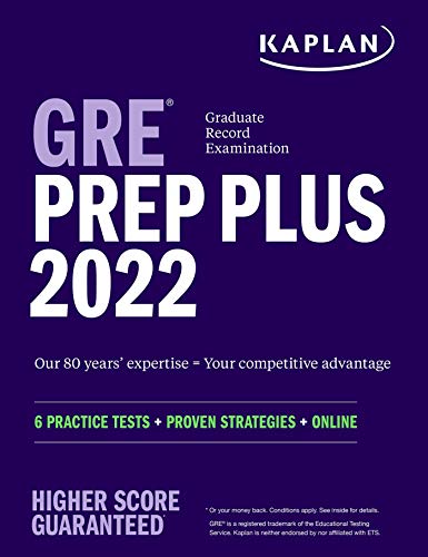 GRE Prep Plus 2022: 6 Practice Tests + Proven Strategies + Online (Kaplan Test Prep)