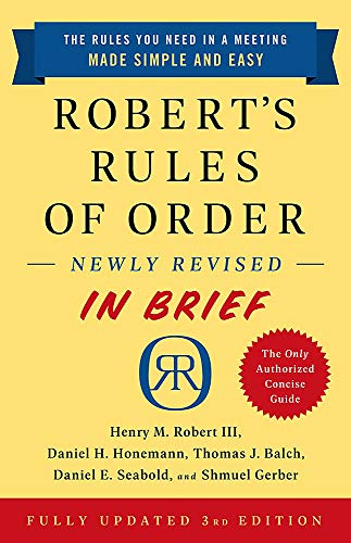 Robert's Rules of Order Newly Revised in Brief