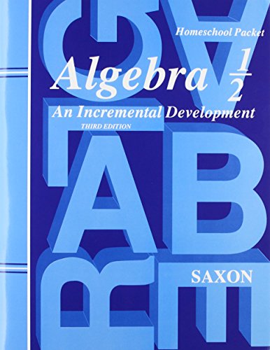 Algebra 1/2: An Incremental Development (Third Edition) (Homeschool Packet) - Tests and Answers