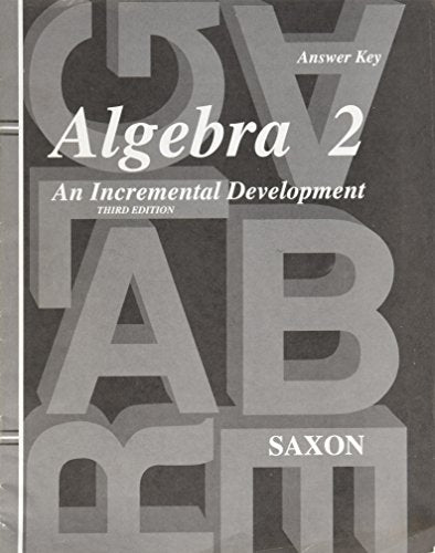 Answer Key for Saxon Algebra 2