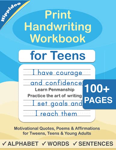 Print Handwriting Workbook for Teens: Improve your printing handwriting & practice print penmanship workbook for teens and tweens (Paperback)