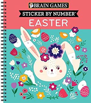 Brain Games - Sticker by Number: Easter (Spiral)